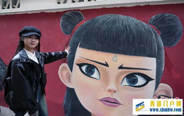 成都一街区哪吒形象墙成为网红打卡点(图3)